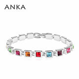 Geometric Square Crystal ID Bracelet for Women
