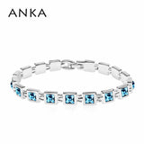Geometric Square Crystal ID Bracelet for Women
