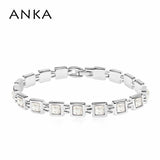 Geometric Square Crystal ID Bracelet for Women