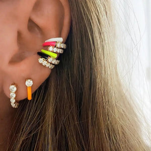 Colorful Neon Enamel Ear Cuff Clip On Earring