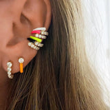Colorful Neon Enamel Ear Cuff Clip On Earring