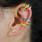 Colorful Neon Enamel Ear Cuff Clip On Earring