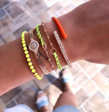 Colorful CZ Geometric Bar Bangle for Women