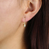 925 Sterling Silver CZ Safety Pin Stud Earrings