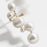 Pearl Metal Ear Clip Earrings for Women