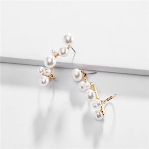 Pearl Metal Ear Clip Earrings for Women