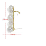 Pearl Metal Ear Clip Earrings for Women