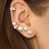 Pearl Metal Ear Clip Earrings for Women