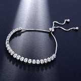 Red Leather Rope Bracelet with Flower Zircon Crystals