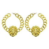 Drop Oil Lion Head Stud Earrings for Women