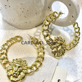 Drop Oil Lion Head Stud Earrings for Women