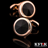 Crystal cuff link Golden High gemelos abotoadura Jewelry