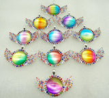 8pcs Quartz Crystal Tiger Opal Eye Pendant for DIY Jewelry Making
