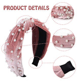Bow Pearl Flannel Hairband Solid Hair Accessories