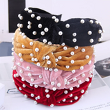 Bow Pearl Flannel Hairband Solid Hair Accessories
