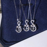 925 Silver Diamond Necklace Pendant for Women