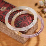Natural Silk Jade Bracelet Handcarved Emerald Jade Bracelet Women