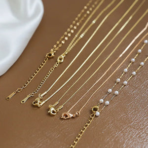 10pcs Fine Flattening Necklace Chains With Lobster Clasps Set
