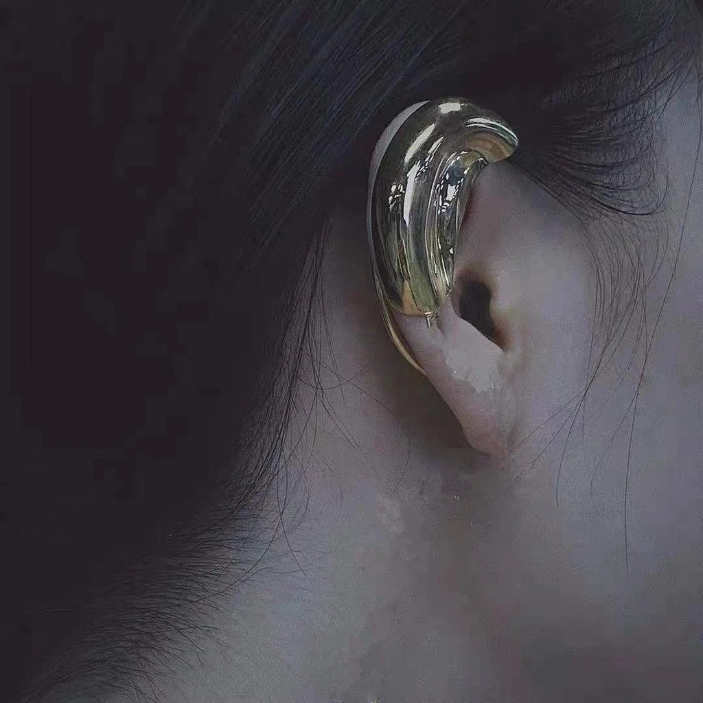 Punk Geometric Metal Ear Cuff Clip Earrings Vintage Silver Jewelry