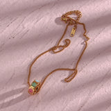 18k Plated Colorful Dripping Oil Necklaces for Women