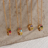18k Plated Colorful Dripping Oil Necklaces for Women