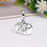 925 Silver Sisters Pink Star Charm Bead Pendant