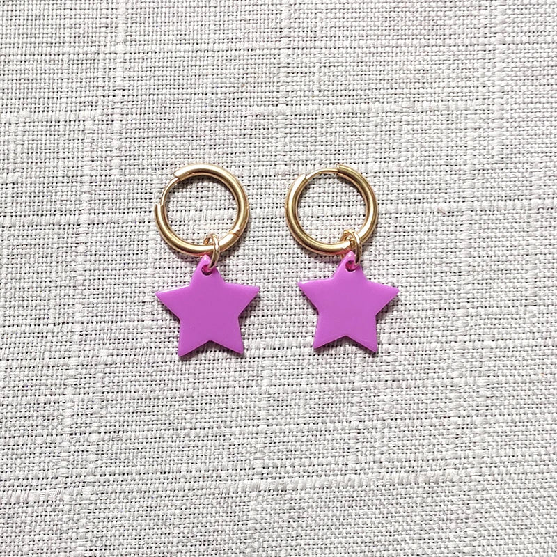 Acrylic Star Pendant Earrings for Ladies