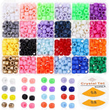 Acrylic Pony Beads Set DIY Jewelry Making 6X8mm Charms Gift