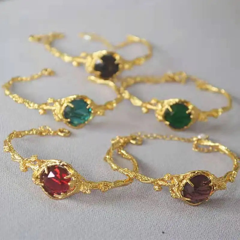Amybaby Vintage Crystal Stone Bangle for Party