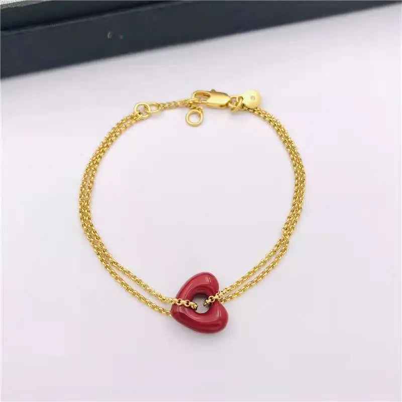 Amybaby Vintage Enamel Glaze Heart Bracelet For Party