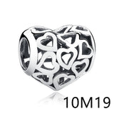 April Collections Silver Bead Cat Red Train Heart Angel Charm Bracelet Necklace