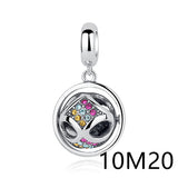 April Collections Silver Bead Cat Red Train Heart Angel Charm Bracelet Necklace