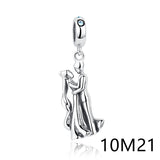 April Collections Silver Bead Cat Red Train Heart Angel Charm Bracelet Necklace