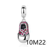 April Collections Silver Bead Cat Red Train Heart Angel Charm Bracelet Necklace