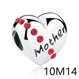 April Collections Silver Bead Cat Red Train Heart Angel Charm Bracelet Necklace