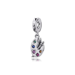 Artists Palette Dangle 925 Silver Charm for Bracelets