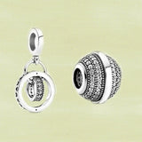 Autumn Series S925 Silver Circle Pendant Bracelet Charms