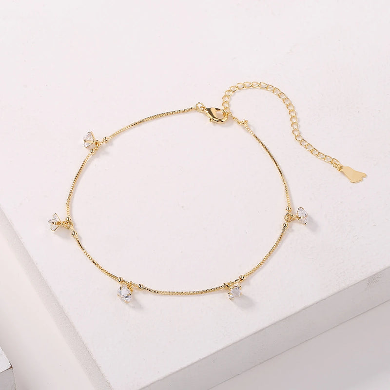 Boho Tassels Zircon Anklet Bracelet for Women