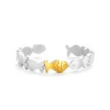 Silver Fish Ring Adjustable Open Boho Jewelry Anillos