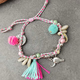 Boho Shell Tassel Ankle Bracelet for Summer Beach