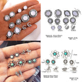 Boho Vintage Golden Alloy Earrings Set for Women Girls
