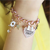 Heart Poker Encrusted Bracelet with Bow