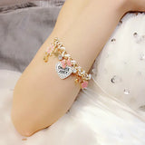 Heart Poker Encrusted Bracelet with Bow