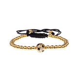 Copper Football Ball Braiding Adjustable Bracelet Men Jewelry