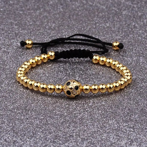 Copper Football Ball Braiding Adjustable Bracelet Men Jewelry