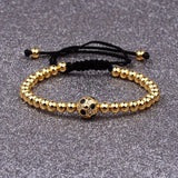 Copper Football Ball Braiding Adjustable Bracelet Men Jewelry