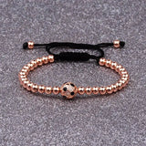 Copper Football Ball Braiding Adjustable Bracelet Men Jewelry