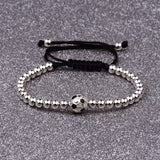 Copper Football Ball Braiding Adjustable Bracelet Men Jewelry