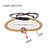 Copper Football Ball Braiding Adjustable Bracelet Men Jewelry