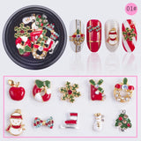 Christmas Bell Tree Nail Sticker Rhinestone Metal Rivets DIY Jewelry